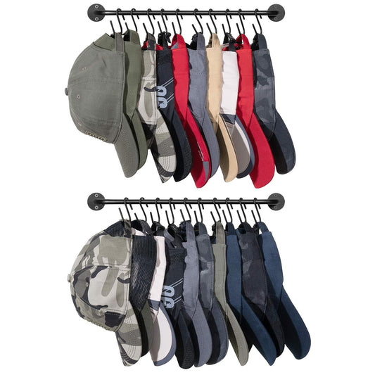 Hat Organizer Hat Rack for Wall Storage Holder wit... (Black | Metal)