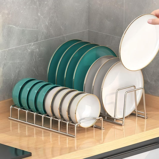 Dish Rack Plates Holder 2 Pack set, Plate organize... (Green, White | Stainless Steel)
