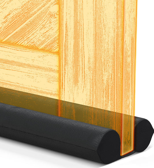 2 Sided Door Draft Stopper for Bottom of Door - Ke... (Black | Polyester)