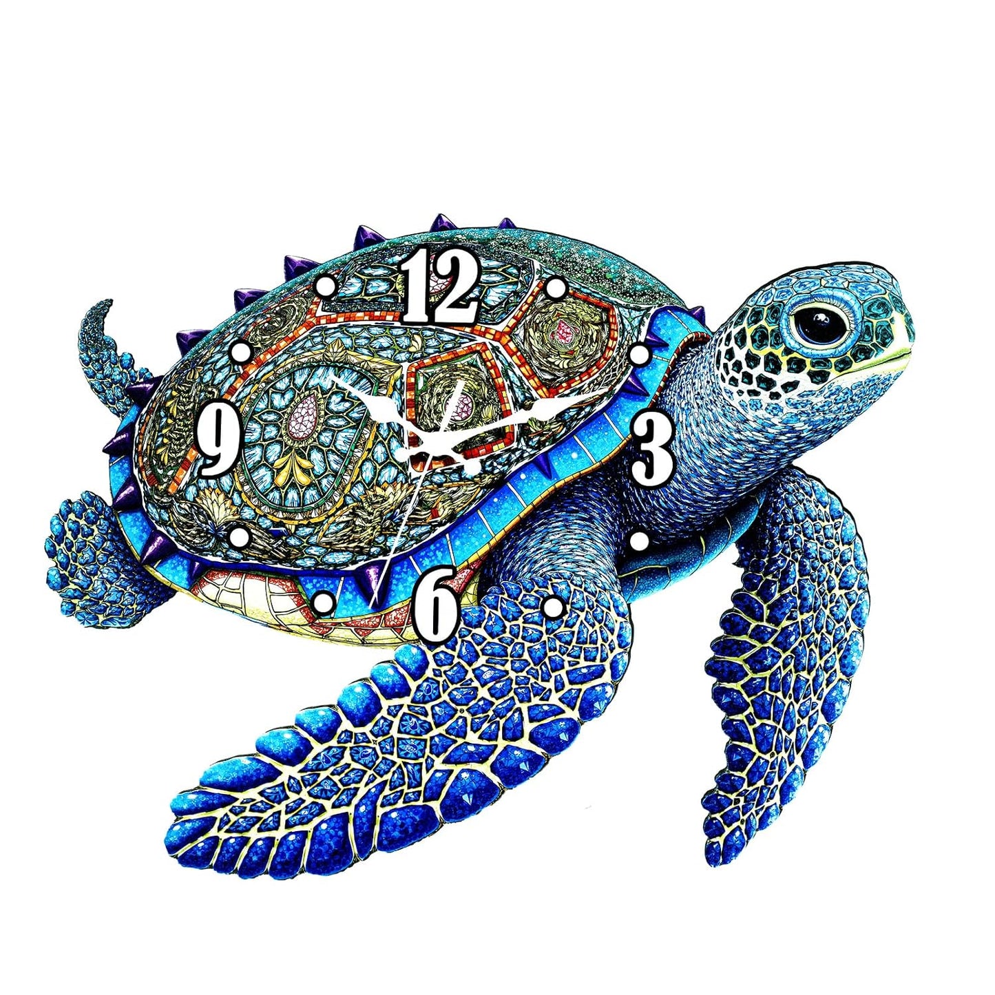 Turtle Outdoor Clock Waterproof for Patio Pool Garden Decor,11.3"x15.2" | Nautical Coastal Decorative,Silent,Inoor/Outside