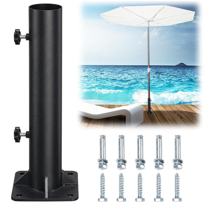 Patio Umbrella Base, Heavy Duty Deck Umbrella Mount, Outdoor Umbrella Flag Pole Holder Stand Base for 1"-1.8" Pole, Umbrella Base for Pool, Entryway, Patio Table, Balcony, Decks, Docks, Backyard 1PC