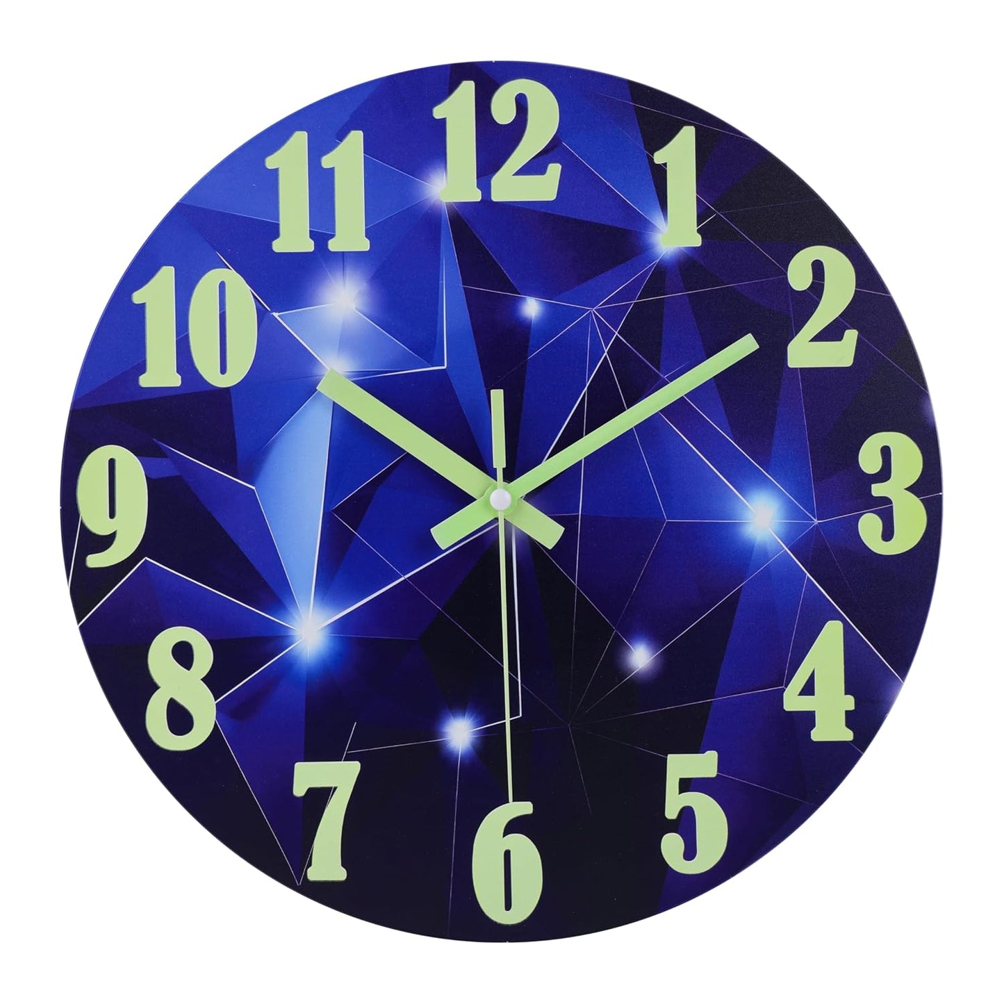 Outdoor Clocks Waterproof 12 Inch Galaxy Night Light Glass Wall Clock for Pool Patio Bathroom