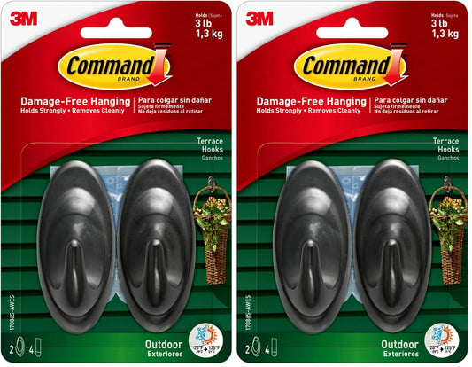 Hooks, Black, 3 lb Capacity (Black | Plastic)
