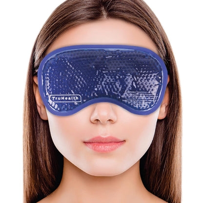 Gel Bead Hot and Cold Eye Masks - FSA HSA Approved Reusable Gel Bead Ice Pack Provides Ice and Heat Pain Relief for Head, Puffy Eyes, Beauty, Relaxing, and Sleep (Navy Blue)