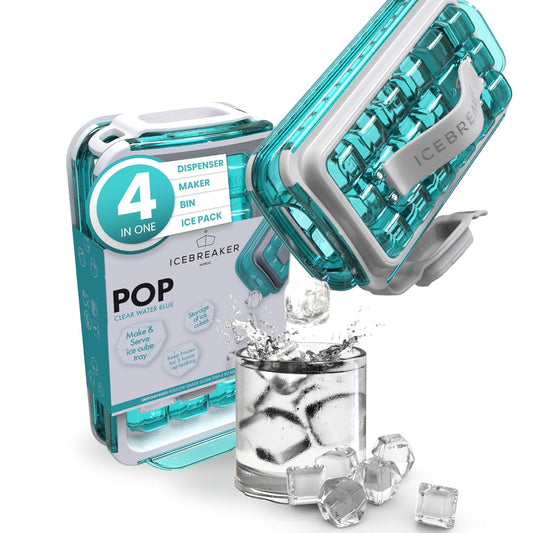 ICEBREAKER POP 2.0 2026: Make And Serve Ice Without Ever Touching The Ice | The Sanitary Silicone Ice Cube Tray for Freezer | Patented Ice Trays for Freezer | This Ice Cube Maker Makes 18 Cubes