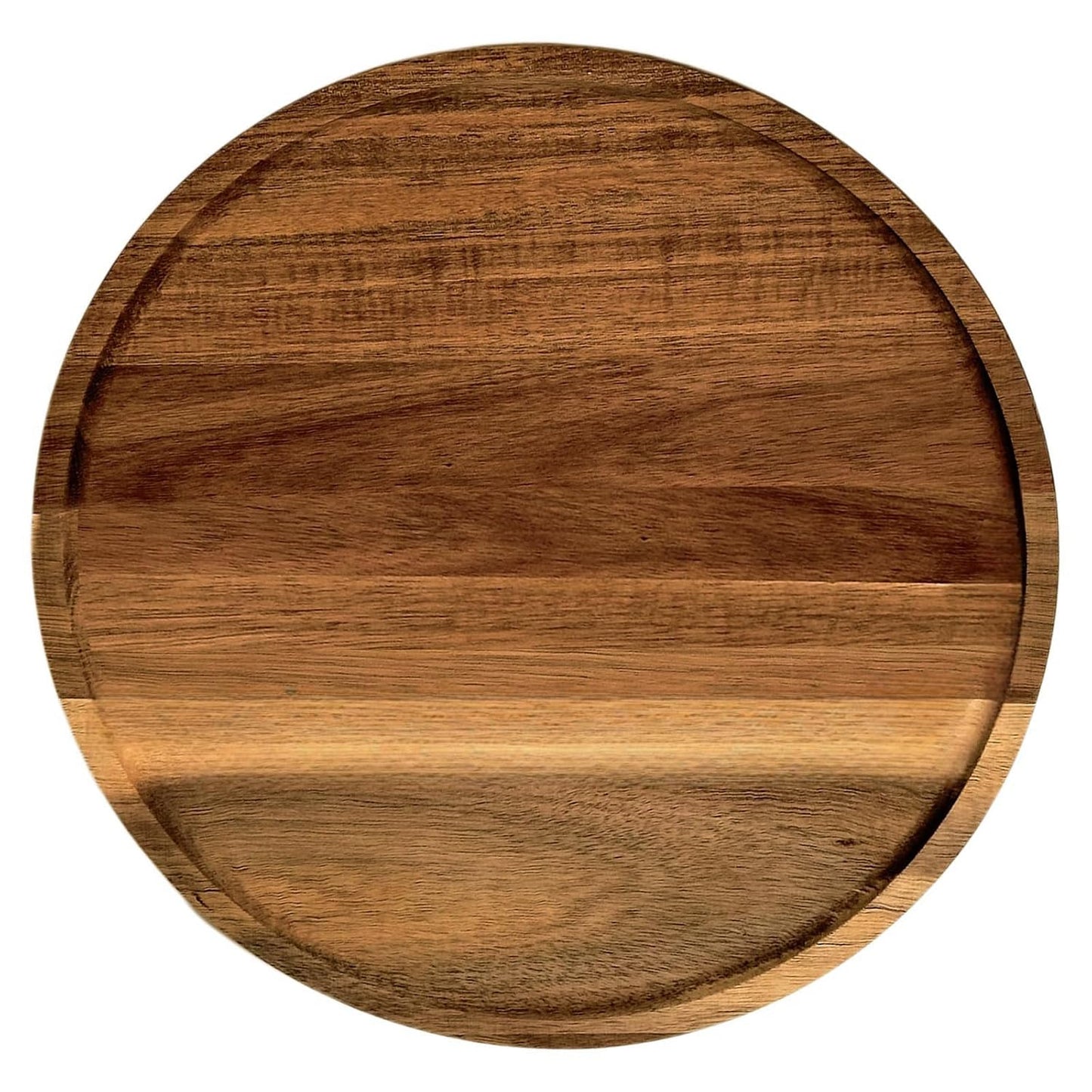 13.8 Inch Round Wooden Decorative Serving Tray for Coffee Table and Home Decor, Round Wood Tray for Table Centerpiece, Small Candle Tray, Acacia, Appetizer Charcuterie Board