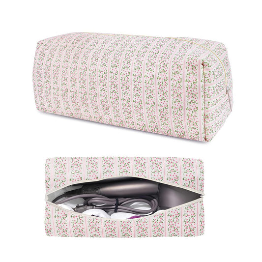 Hair Tools Travel Carrying Bag, Quilted Floral Bag... (Pink | Nylon)