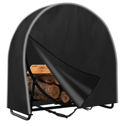 IC ICLOVER 40 Inch Firewood Log Hoop Cover Only - Heavy Duty 600D Oxford | Outdoor Waterproof Round Log Rack Cover, Ring Wood Pile Holder Storage Tarp with Zipper & Wind Proof Buckle, Reflective Strip