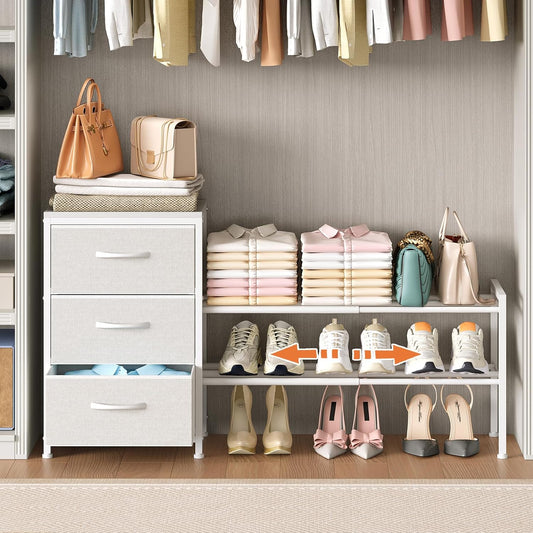Expandable Closet Organizers and Storage, White Fa... (White)