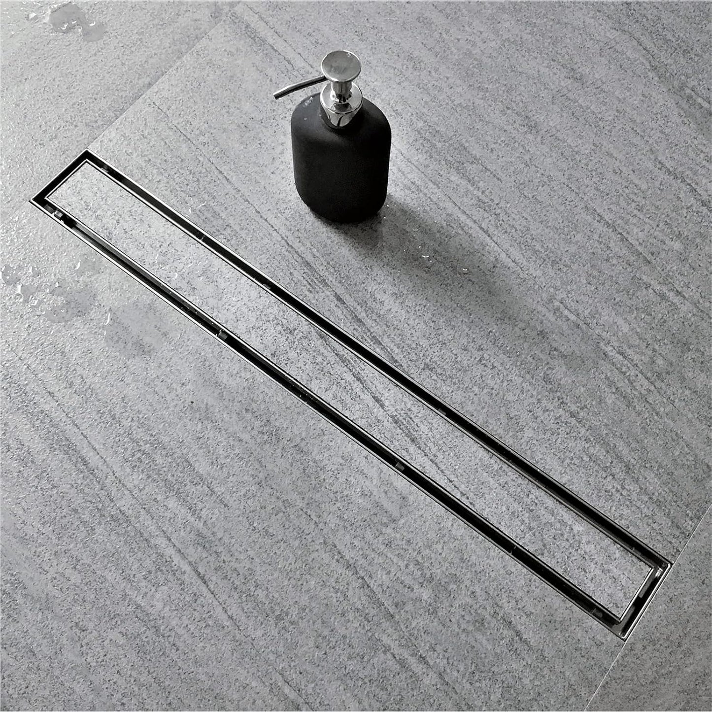 Neodrain 24 inch Linear Shower Drain-Brushed Nickel Tile-in Floor Drain | 304 Stainless Steel Linear Drain, Fast Drainage Rectangle Hidden Shower Trench, Easy Clean & Hair Catcher,cUPC Certified