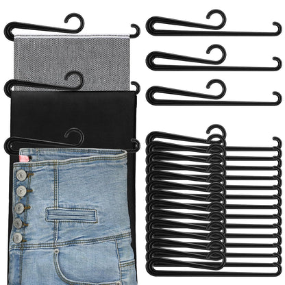 DoubleFill 100 Pcs Plastic Scarf Hanger with Curved Bar 7.9" Black Plastic Hangers Scarf Display Jean Hanger Short Neck Hangers for Boutiques Shops and Vendor Shows Tights Leggings