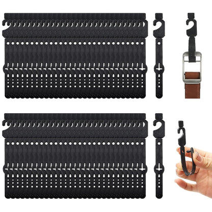 200 Pc Plastic Belt Hangers, Black Plastic Hanger Hooks for Belts and Plastic Hanger Hooks, Economic Plastic Belt Hooks Tie Hangers Bulk for Men, Closet Organizers, Storage, Retail