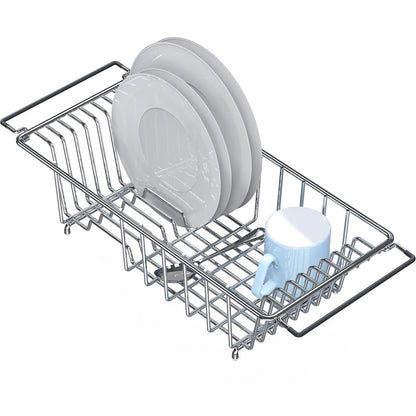 Simple Houseware Stainless Over Sink Counter Top Dish Drainer Drying Rack