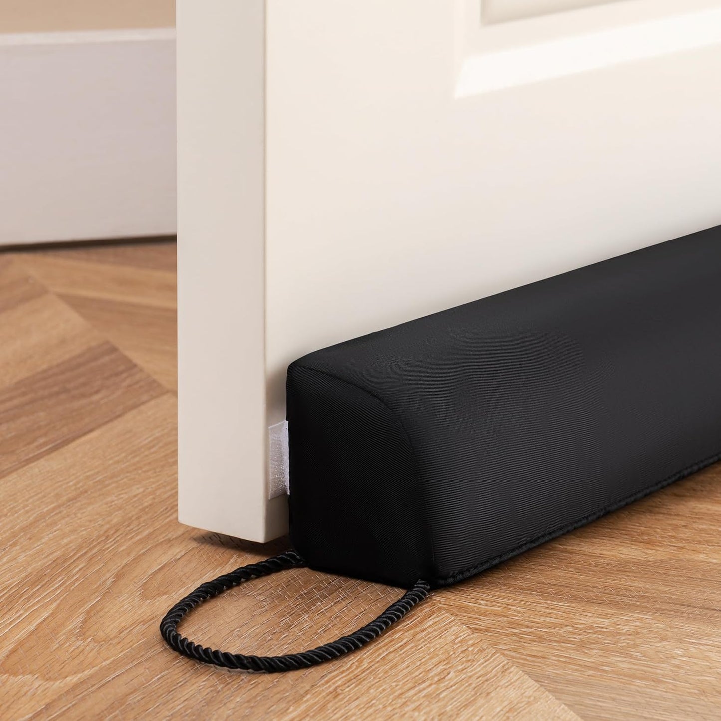 Resistant Door Draft Stopper, Removable Washable Cover, 36", Black | Weighted Gap Filler, Blocks Hot and Cold Air, All-Season Seal, Easy Install, Noise & Wind Blocker, Home Essentials
