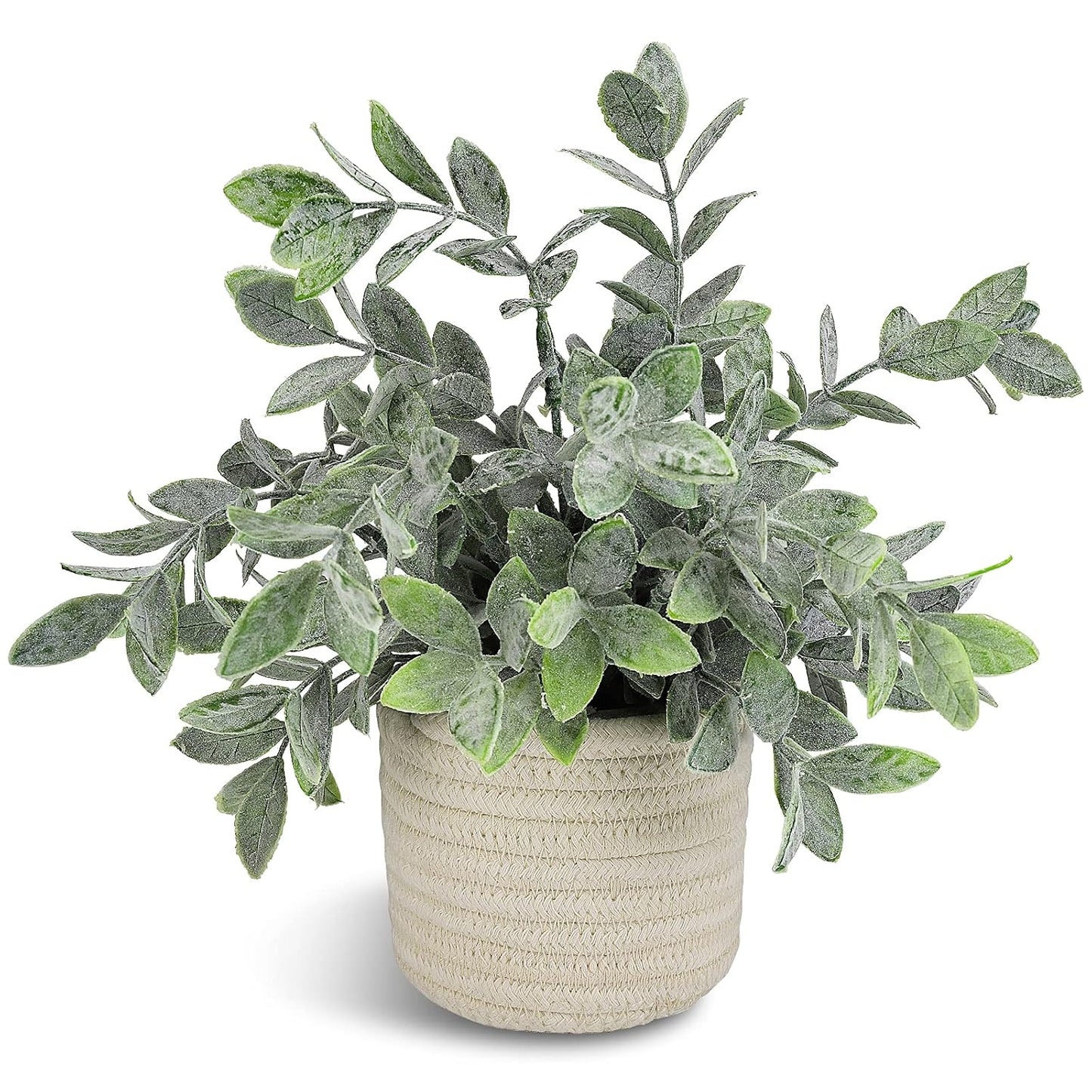 Hopewood Faux Plants, Small Fake Plant for Bathroom, Decorative Artificial Plants for Farmhouse Desk Shelf Decor with A Weave Basket (9.8inch)