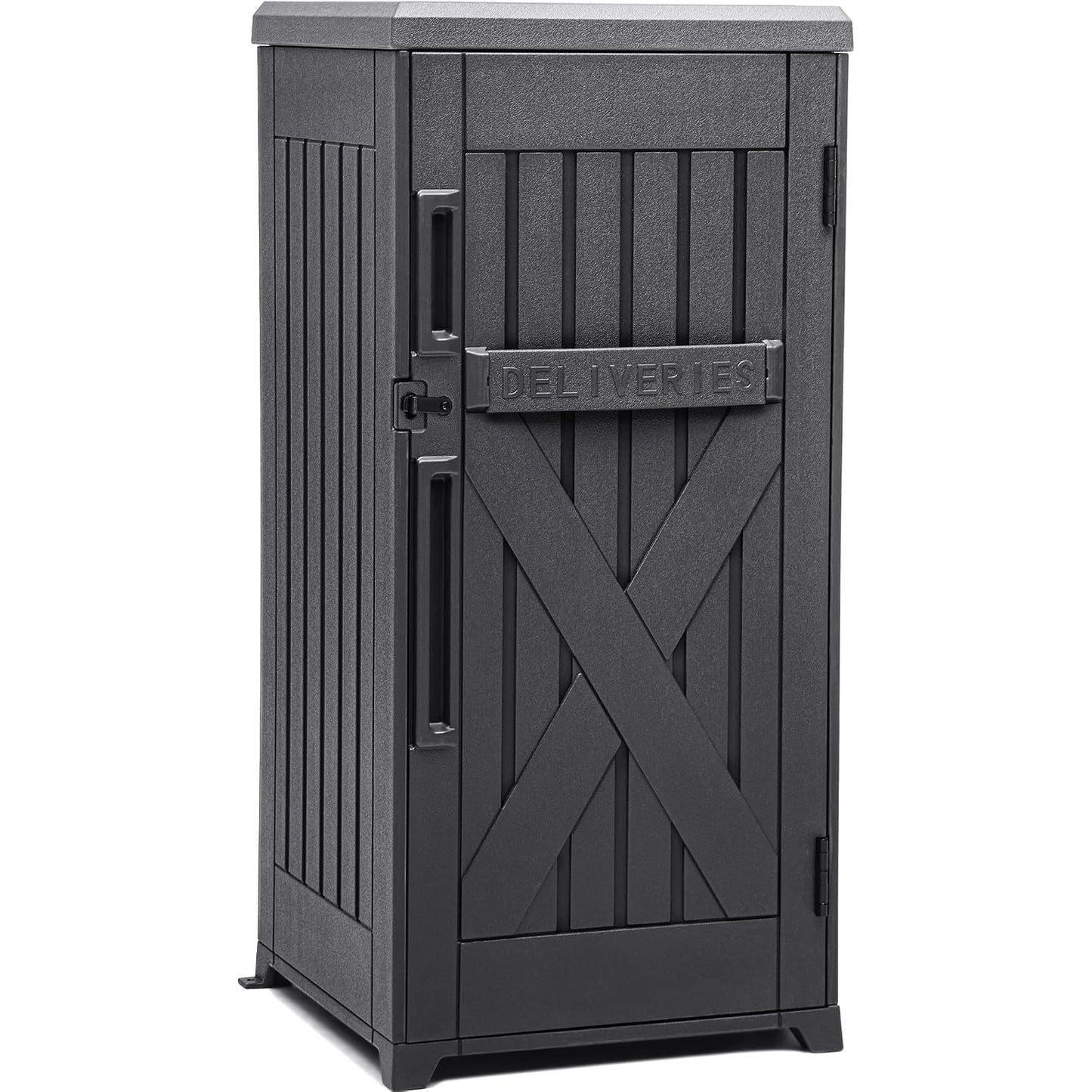 YITAHOME 60 Gallon Large Package Delivery and Storage Box | Double-Wall Resin Outdoor Package Delivery and Waterproof Deck Box for Porch, Curbside, 8.5 Cubic feet, Gray