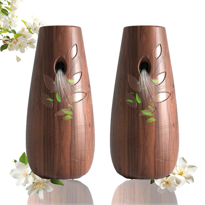 Automatic Spray Dispenser,(2-Pack) Adjustable Air Freshener Dispenser, Wall Mounted or Standing Aerosol Sprayer for Living Room Bathroom Bedroom Hotel Office Commercial Place (Dark Wood)
