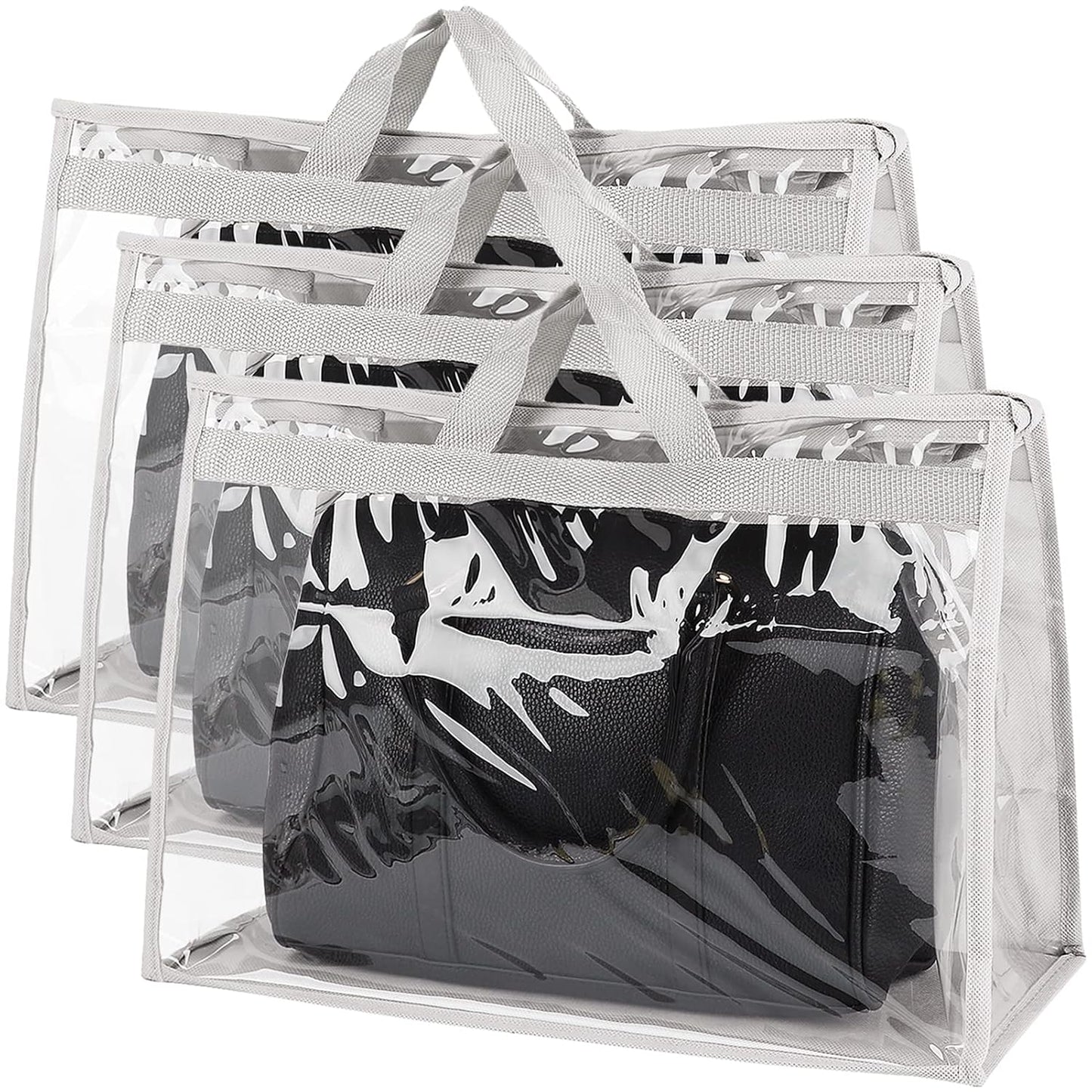 3PCS Purse Storage Bag Organization Purse Dust Bag Organizer Clear Plastic Lightweight Protective Waterproof Handbag Protector