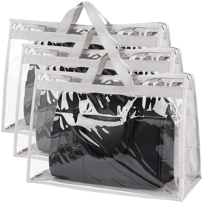 3PCS Purse Storage Bag Organization Purse Dust Bag Organizer Clear Plastic Lightweight Protective Waterproof Handbag Protector
