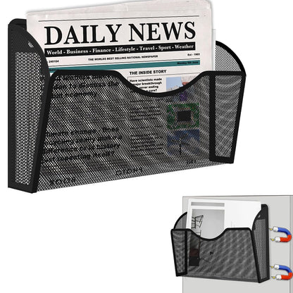 Magnetic File Holder, Magnetic File Folder Holder, No Drilling Installation, Magnetic Mail Holder File Organizer for Whiteboard,Office,Refrigerator,File Cabinets,Classroom
