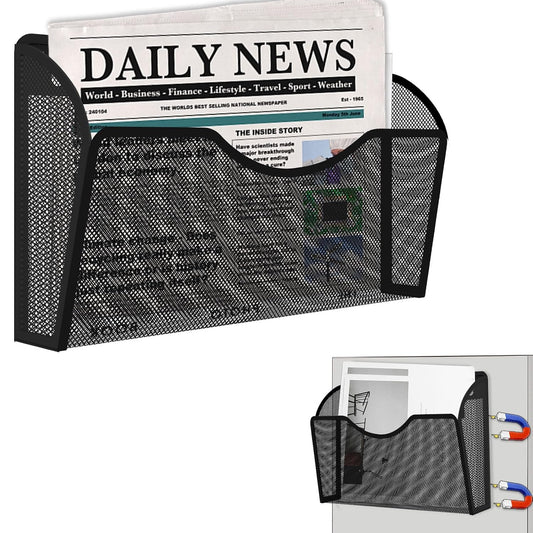Magnetic File Holder, Magnetic File Folder Holder, No Drilling Installation, Magnetic Mail Holder File Organizer for Whiteboard,Office,Refrigerator,File Cabinets,Classroom