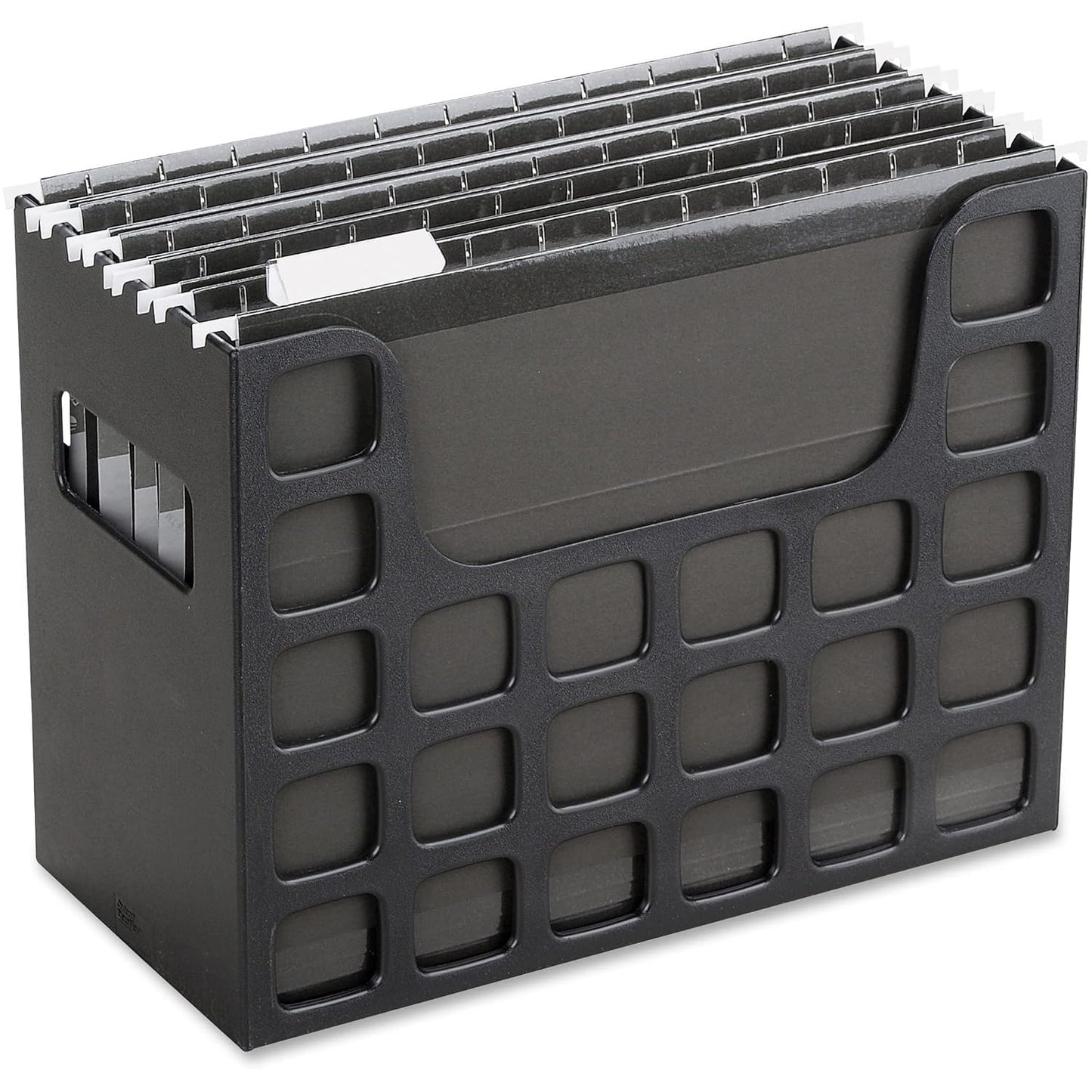 Pendaflex Portable Desktop File, Document Holder for Home and Office, Plastic Organizer Box, Side Handles, Hanging File Folders, Tabs & Inserts, Letter Size, 9-1/2 x 12-3/16 x 6 Inches, Black (23013)