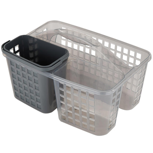 Bath Bliss 2 in 1 Portable, Bathroom Shower Caddy for Shampoo, Conditioner, Soap, and Cosmetics, in Grey Bath Tote (26118-GREY)