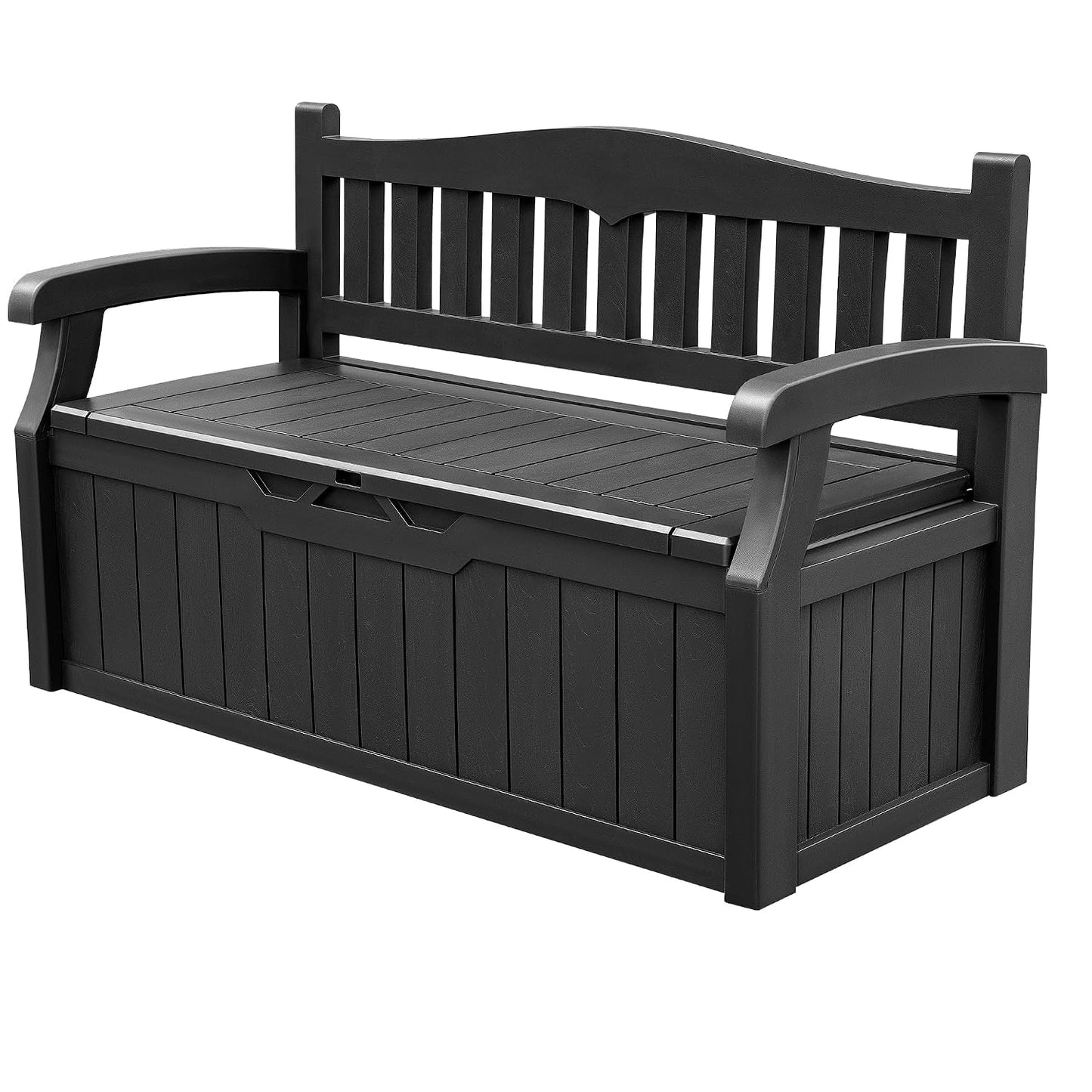 Devoko 80 Gallon Storage Bench Deck Box Waterproof&Lockable | Outdoor Benches for Patio Furniture, Garden Decor and Outdoor Seating for Cushions, Garden Tools and Pool Supplies