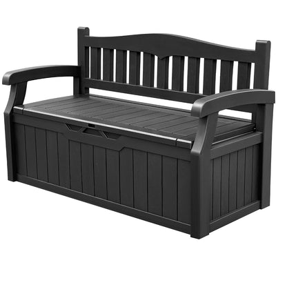 Devoko 80 Gallon Storage Bench Deck Box Waterproof&Lockable | Outdoor Benches for Patio Furniture, Garden Decor and Outdoor Seating for Cushions, Garden Tools and Pool Supplies