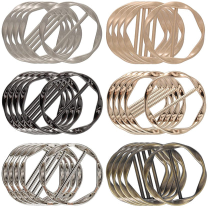 HOZEON 30 PCS Scarf Ring Clips, Silk Scarf Ring Clip, T-shirt Ring Clips Waist Buckle Clip Metal Circle Buckle Ring Holder for Clothes, Hat, Belt Fashion Decor, 6 Colors