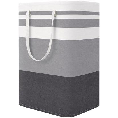 StorageRight Laundry Basket Hamper, 75L Collapsible Clothes Storage, Grey | Freestanding Clothes Hampers, Foldable design, with Easy Carry Handles, For Laundry, Bedroom, Dorm, Clothing, Towels, Toys