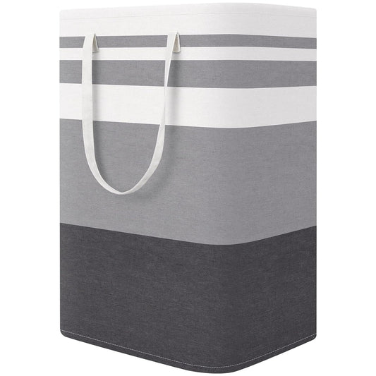 StorageRight Laundry Basket Hamper, 75L Collapsible Clothes Storage, Grey | Freestanding Clothes Hampers, Foldable design, with Easy Carry Handles, For Laundry, Bedroom, Dorm, Clothing, Towels, Toys