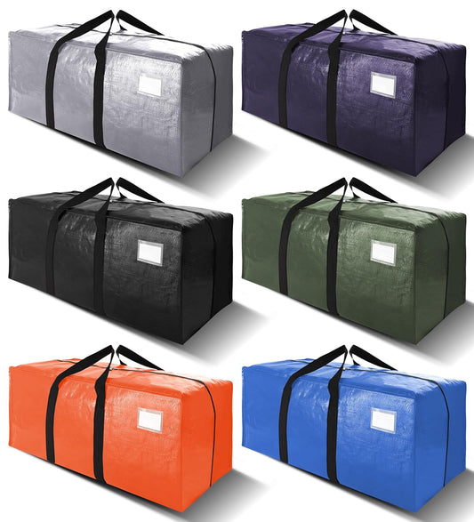 Heavy Duty Extra Large Moving Bags W/Backpack Stra... (6 Count | Multicolor)