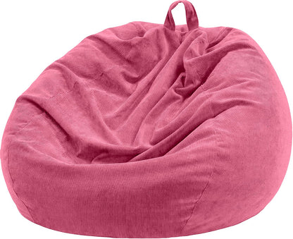 2.5 ft Bean Bag Chair Cover,Dusty Rose,200 L | No Filler Washable Stuffed Animal Storage Beanbag Chair Cover 74" Extra Large Opening Premium Corduroy Bean Bag Cover