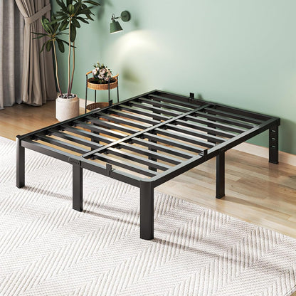 Queen Bed Frame, 18 Inch Heavy Duty Steel Platform, Noise-Free