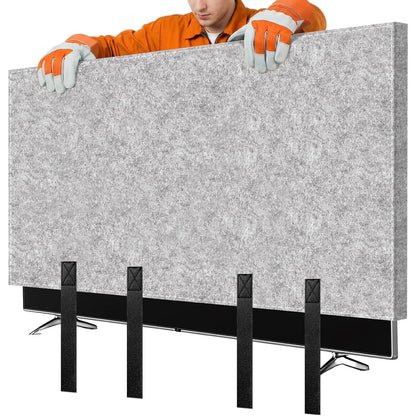 TV Moving Cover Flat Screen TV Heavy Duty Felt Screen Protector Anti-Scratch with Bottom Strap During House Moving,Storing, Painting or Home Renovation Packing Cushioning Supplies (70-75in)