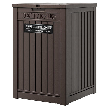 Package Delivery Box for Outside, 48 Gallon Storage with Lockable Secure, Large Resin Outdoor Package Drop Container