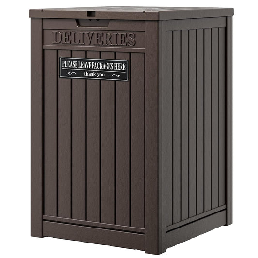 Package Delivery Box for Outside, 48 Gallon Storage with Lockable Secure, Large Resin Outdoor Package Drop Container