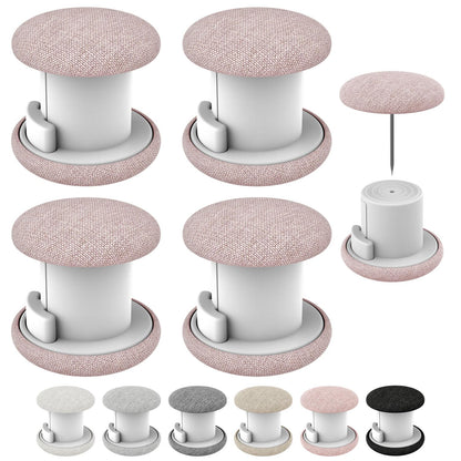 Duvet Pins & Clips-Double Sided Pin Fasteners - Prevents Comforter from Shifting in Cover,Soft Linen Material Double Sided Pin Fasteners for Quilt,Cushions (6, Pink)