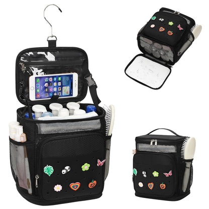 Hanging Shower Caddy Portable, Shower Bag for College Dorm Room Essentials, Large Capacity Shower Organizer Basket with DIY Decoration, Travel Toiletry Bag for Bathroom, Gym, Swiming, Camping, Beach