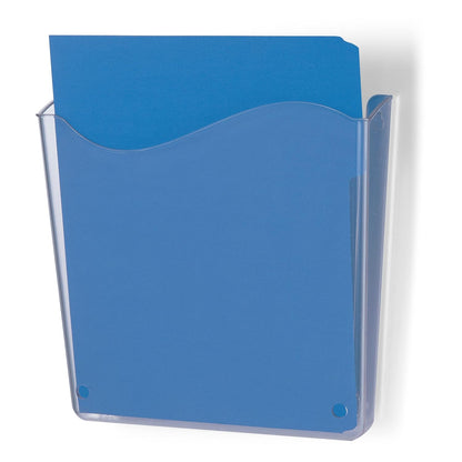 Officemate Vertical Wall File, Letter Size, Durable Unbreakable Plastic Organizer, Mountable Wall or Partition File Holder, Clear (21674)