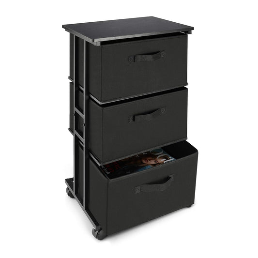 Dresser Storage with 3 Drawers, Fabric Dresser Tow...