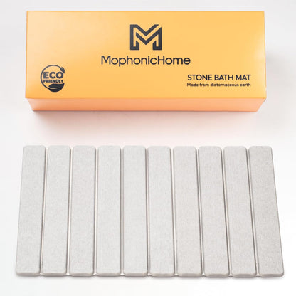 Foldable Stone Bath Mat, Non Slip Quick Dry Diatomite, Light Gray, 23.5x15 | Super absorbent surface, easy-care finish, compact storage, includes non-slip pad, shower and sink use