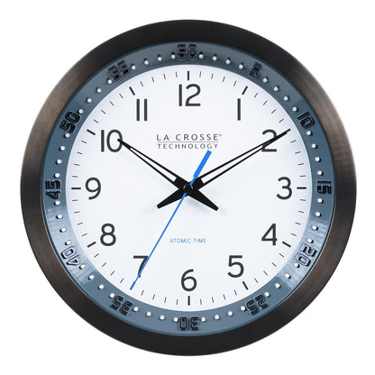 La Crosse Technology Atomic Wall Clock, Metal, 10" (404-54667)