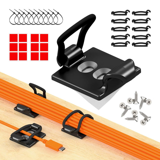 Made in the UK] 10-Pack Adjustable Elastic Adhesiv... (Black 10-pack | Plastic)