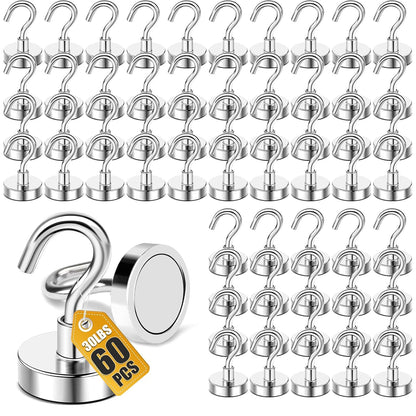 Magnetic Hooks, 30lbs+ Magnet Hook 2026 Cruise Cab... (Silver | Neodymium)