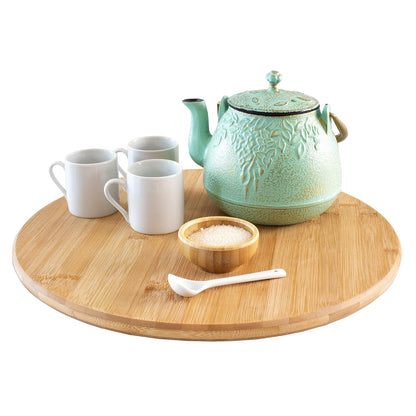 TB Home 14 Inch Bamboo Lazy Susan Turntable for Kitchen & Table Top | Keep spices, sauces, condiments, and seasonings within reach. Sized for kitchen cabinets, pantries, counters, and table tops.