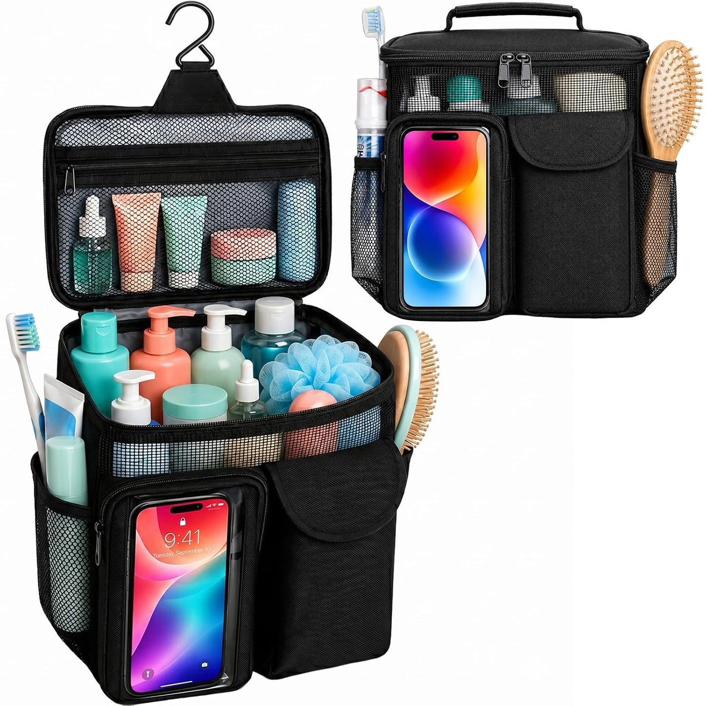 Dorm Room Essentials for Guys Girls, Quick Dry Mesh Shower Caddy Portable | Large Travel Toiletry Shower Bag for Full-Sized Bottles, Makeup Organizer for College Camping Cruise Ship, Women & Man Gifts