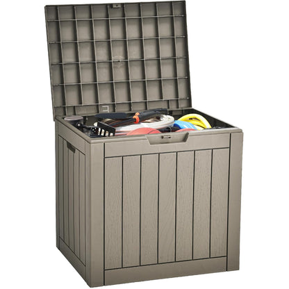YITAHOME 31 Gallon Outdoor Storage Deck Box | Waterproof Resin Package Delivery and Storage Box with Lockable Lid for Patio Furniture Cushions, Pool Accessories, Garden