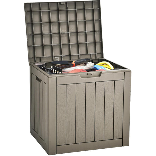 YITAHOME 31 Gallon Outdoor Storage Deck Box | Waterproof Resin Package Delivery and Storage Box with Lockable Lid for Patio Furniture Cushions, Pool Accessories, Garden